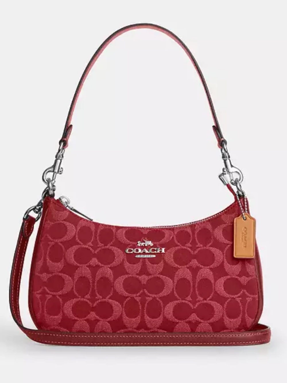 Coach Teri Shoulder Bag Red Denim